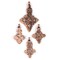4 Pack: Ethiopian Copper Coptic Cross Pendants: Authentic Ethiopian East African Design for Jewelry & Necklace Making
